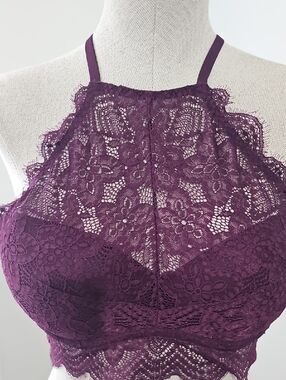 PINK Victoria's Secret Lace Bralette in Plum